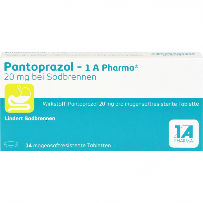 PANTOPRAZOL-1A Pharma 20mg bei Sodbrennen msr.Tab. 14 St