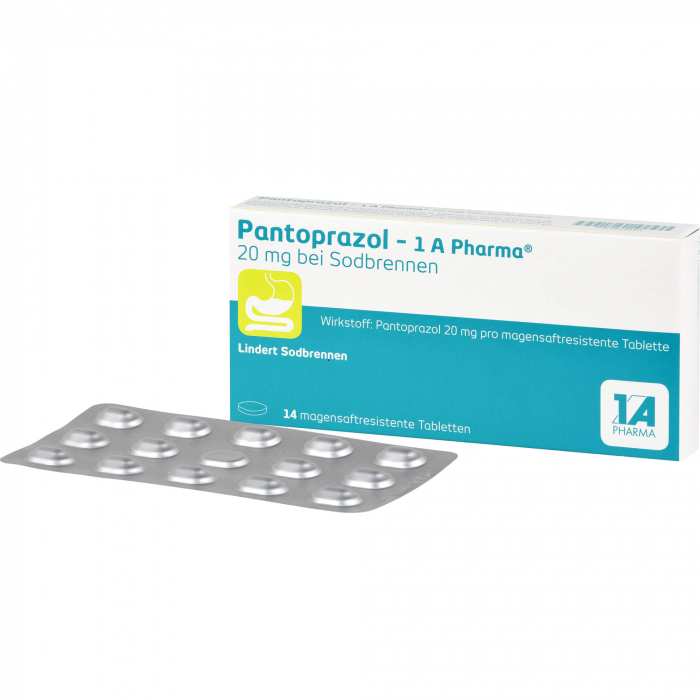 PANTOPRAZOL-1A Pharma 20mg bei Sodbrennen msr.Tab. 14 St