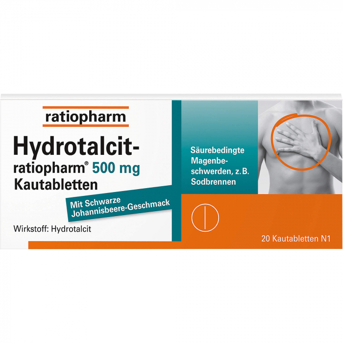 HYDROTALCIT-ratiopharm 500 mg Kautabletten 20 St
