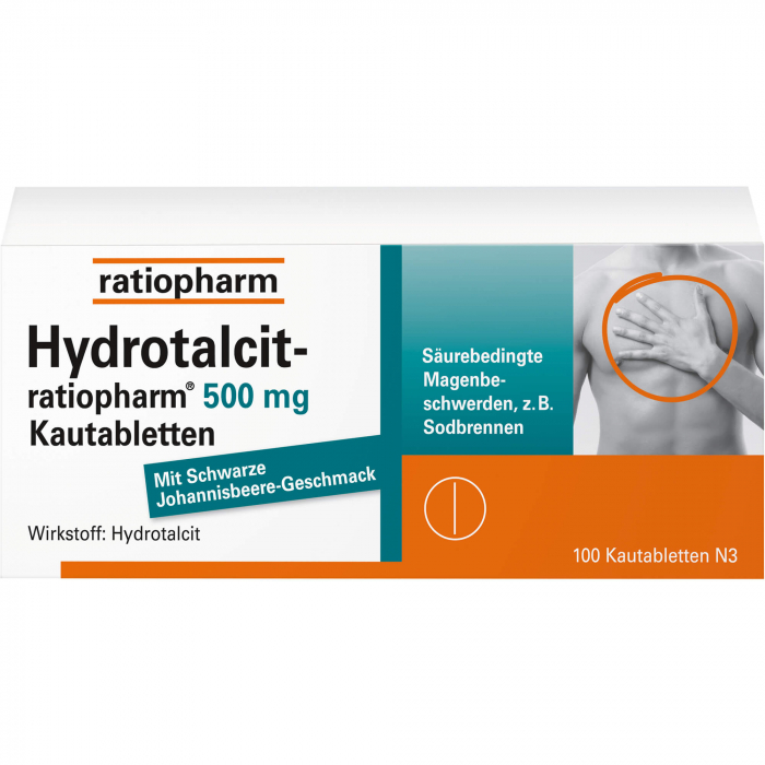 HYDROTALCIT-ratiopharm 500 mg Kautabletten 100 St