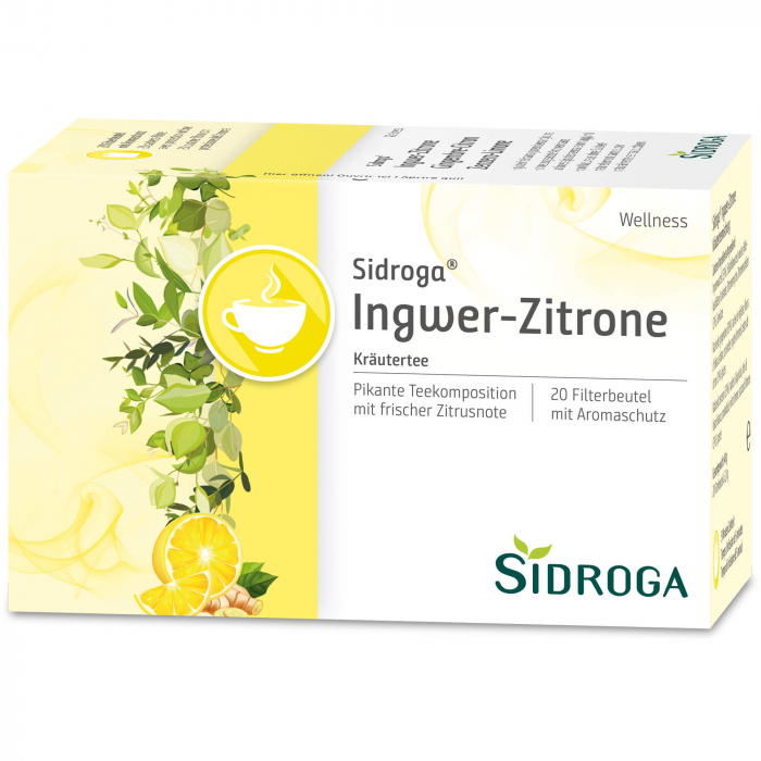 SIDROGA Wellness Ingwer-Zitrone Tee Filterbeutel 20X2.0 g