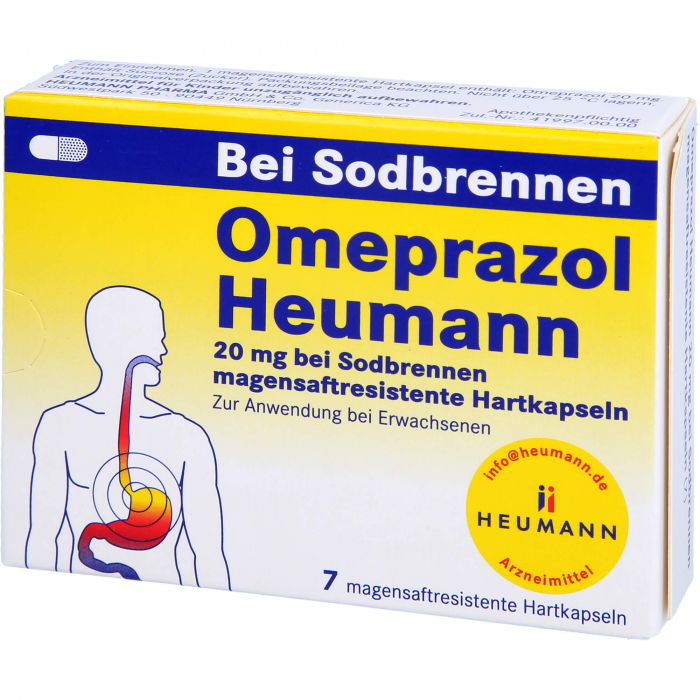 OMEPRAZOL Heumann 20 mg b.Sodbr.magensaftr.Hartk. 7 St
