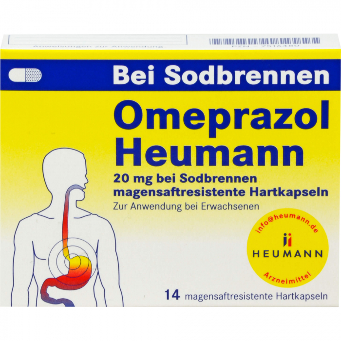 OMEPRAZOL Heumann 20 mg b.Sodbr.magensaftr.Hartk. 14 St