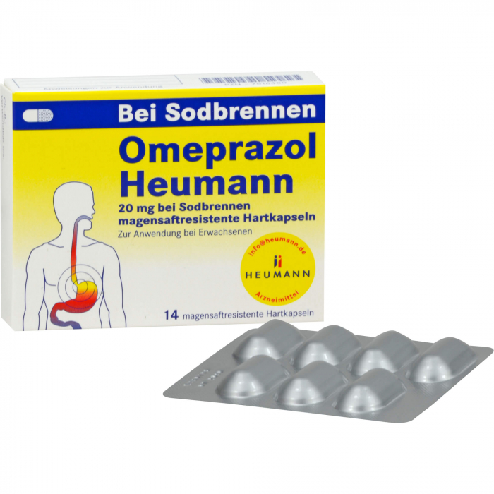 OMEPRAZOL Heumann 20 mg b.Sodbr.magensaftr.Hartk. 14 St