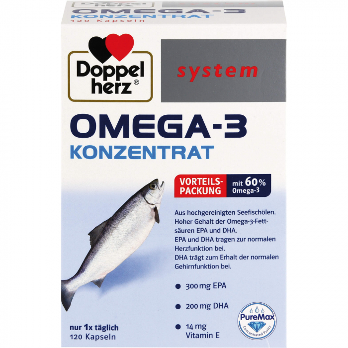 DOPPELHERZ Omega-3 Konzentrat system Kapseln 120 St