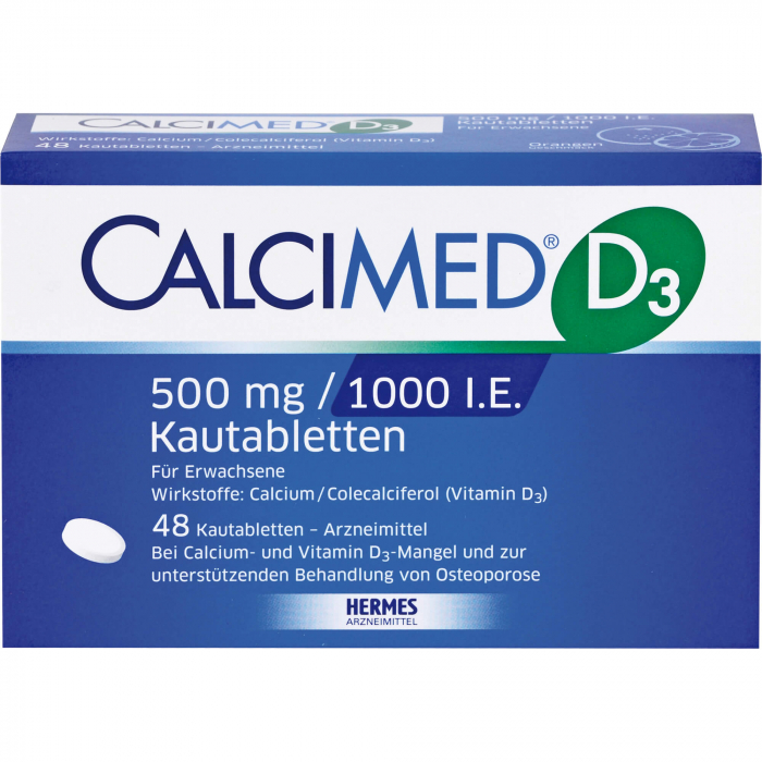 CALCIMED D3 500 mg/1000 I.E. Kautabletten 48 St