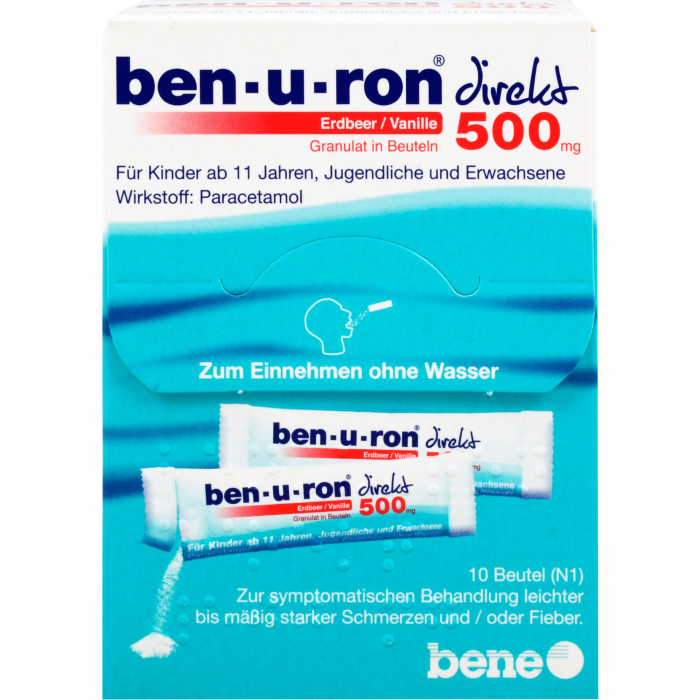 BEN-U-RON direkt 500 mg Granulat Erdbeer/Vanille 10 St
