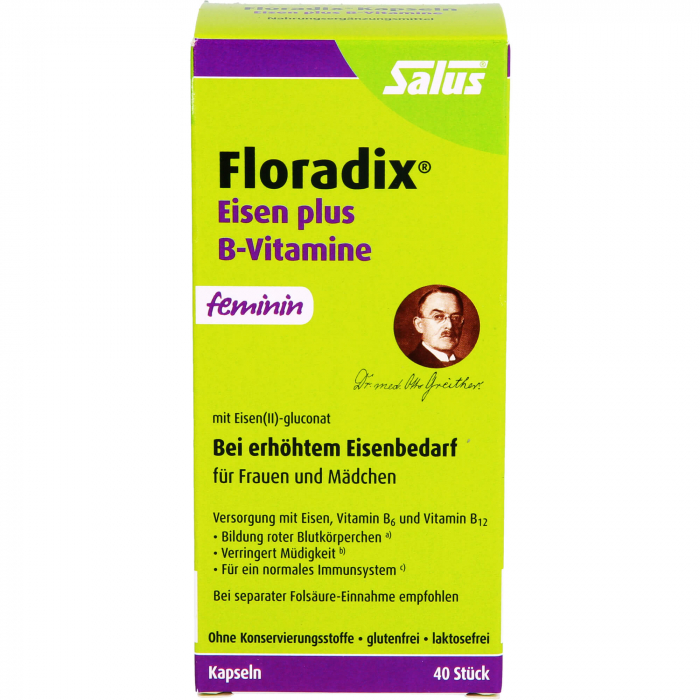 FLORADIX Eisen plus B-Vitamine Kapseln 40 St