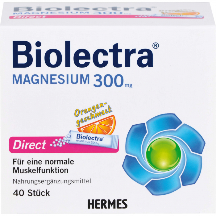 BIOLECTRA Magnesium 300 mg Direct Orange Sticks 40 St