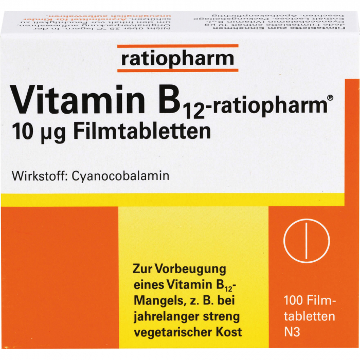 VITAMIN B12-RATIOPHARM 10 μg Filmtabletten 100 St