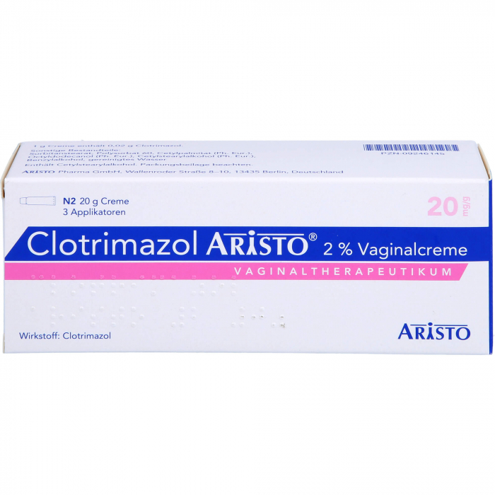 CLOTRIMAZOL ARISTO 2% Vaginalcreme + 3 Applikat. 20 g