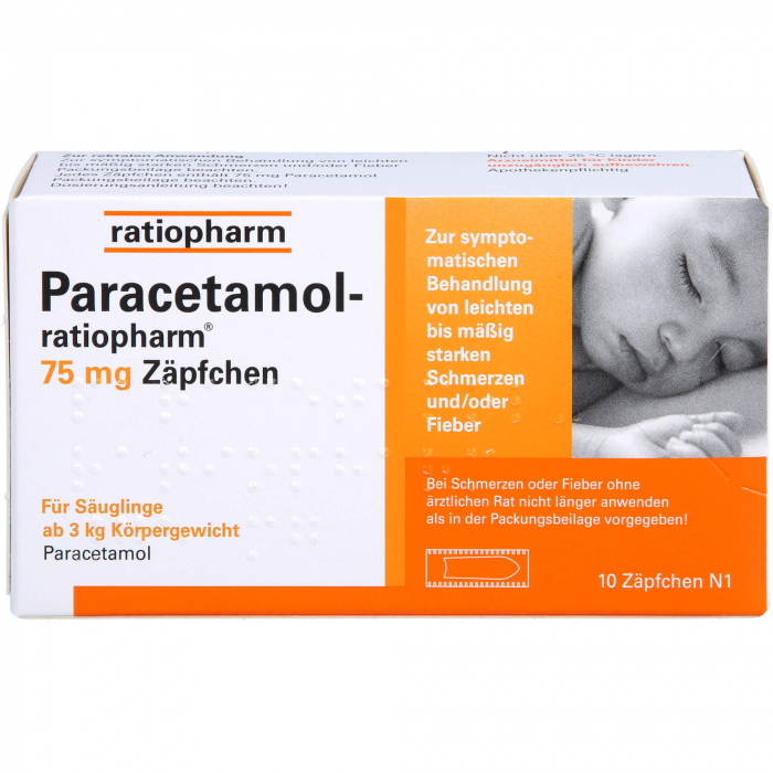 PARACETAMOL-ratiopharm 75 mg Zäpfchen 10 St