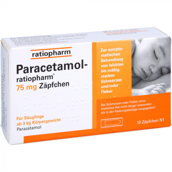 PARACETAMOL-ratiopharm 75 mg Zäpfchen 10 St