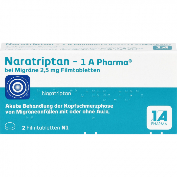 NARATRIPTAN-1A Pharma bei Migräne 2,5 mg Filmtabl. 2 St