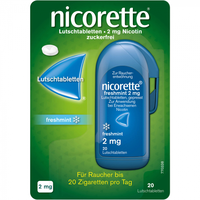 NICORETTE freshmint 2 mg Lutschtabletten gepresst 20 St