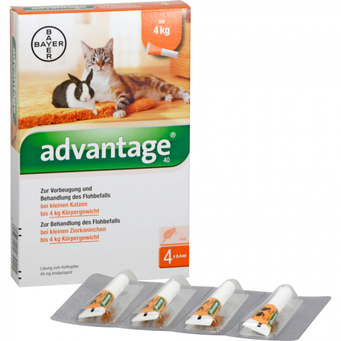ADVANTAGE 40 mg Lsg.f.kl.Katzen/kl.Zierkaninchen 4X0.4 ml