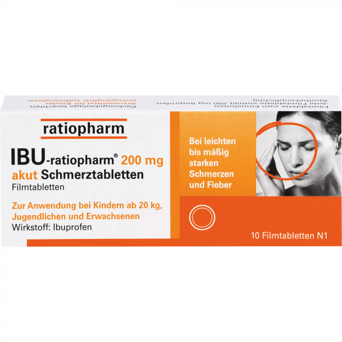 IBU-RATIOPHARM 200 mg akut Schmerztbl.Filmtabl. 10 St