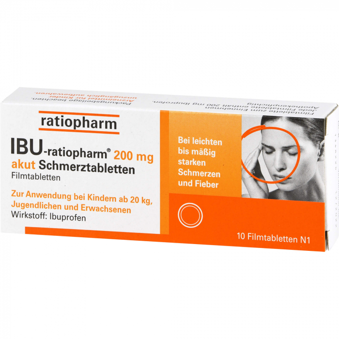 IBU-RATIOPHARM 200 mg akut Schmerztbl.Filmtabl. 10 St