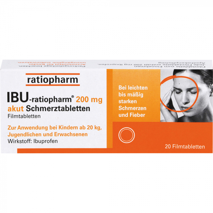 IBU-RATIOPHARM 200 mg akut Schmerztbl.Filmtabl. 20 St